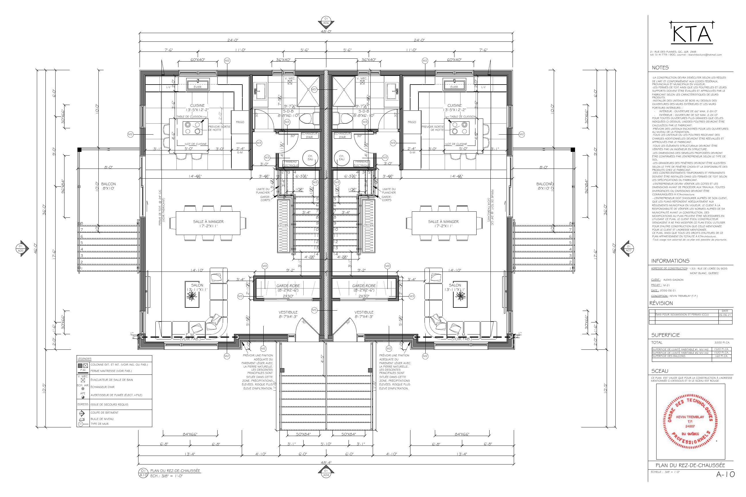 Plan d'architecture du projet Mont-Blanc